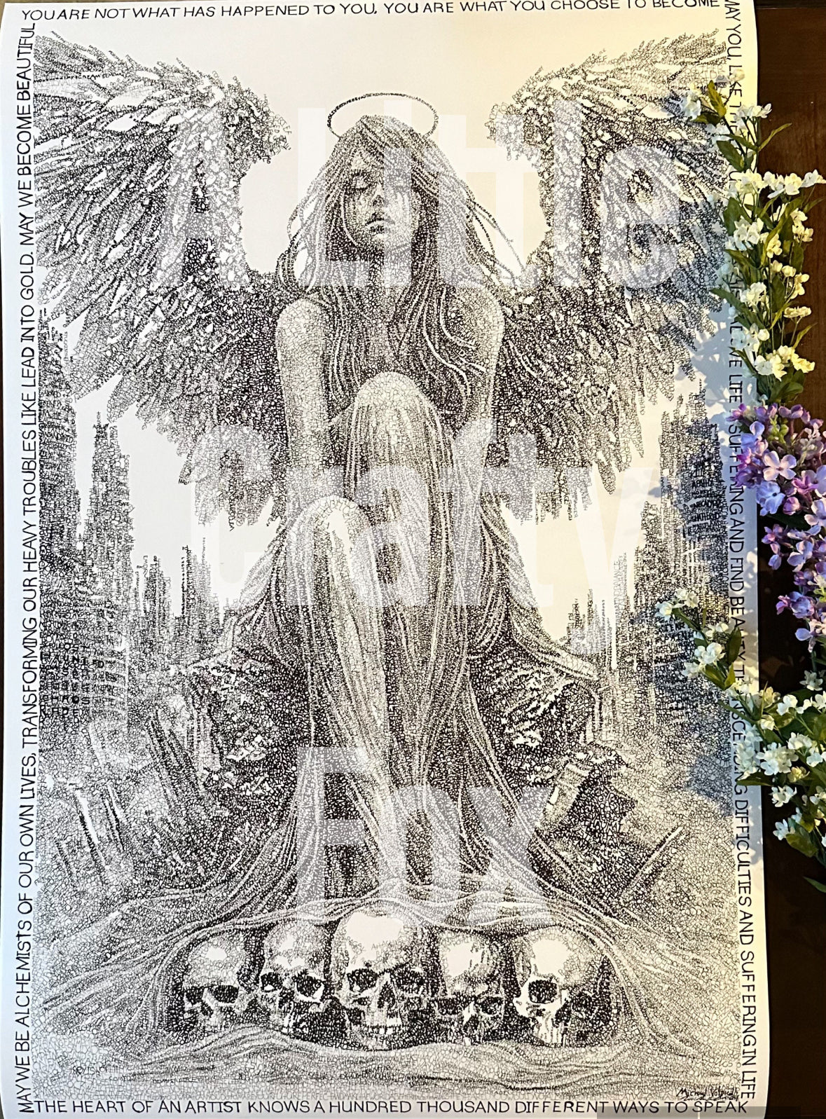 From The Ashes We Rise Typography Fine Art- Officially Licensed with Michael Volpicelli