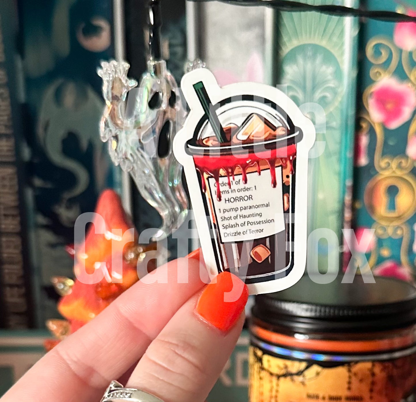 Horror Iced Coffee Order Bookish Matte Sticker