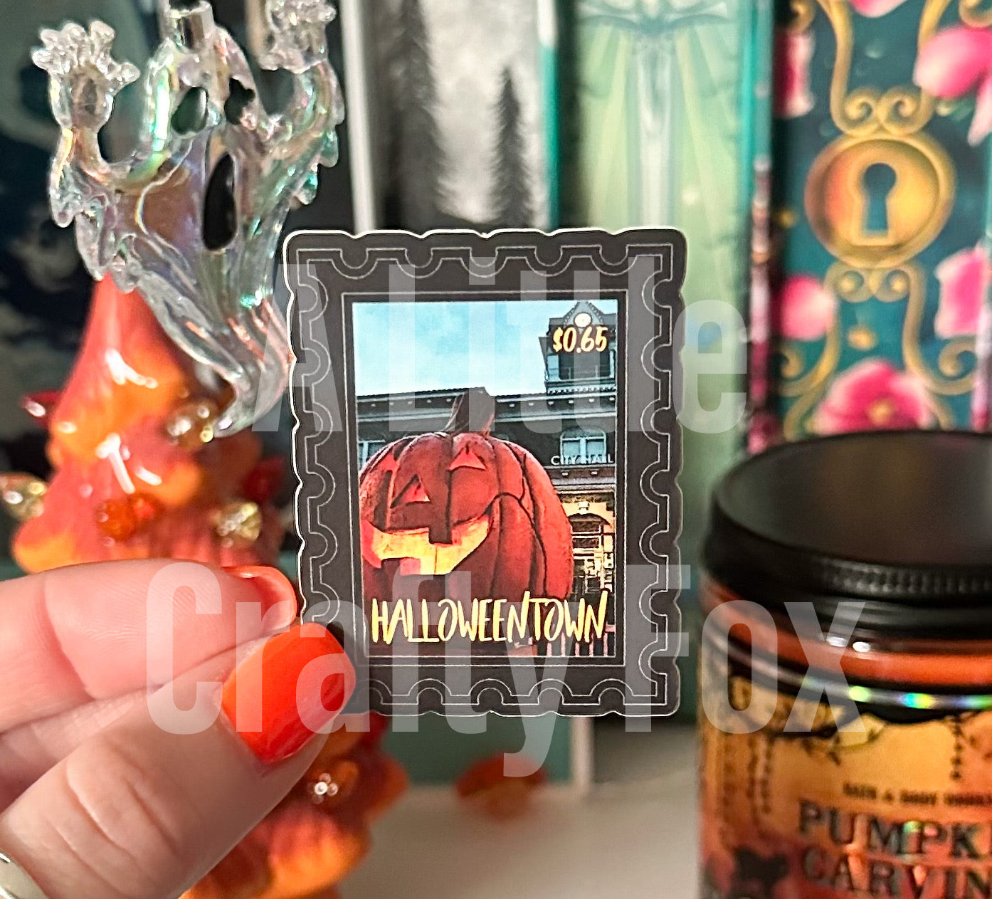 Spooky Pumpkin Halloweentown Stamp Sticker