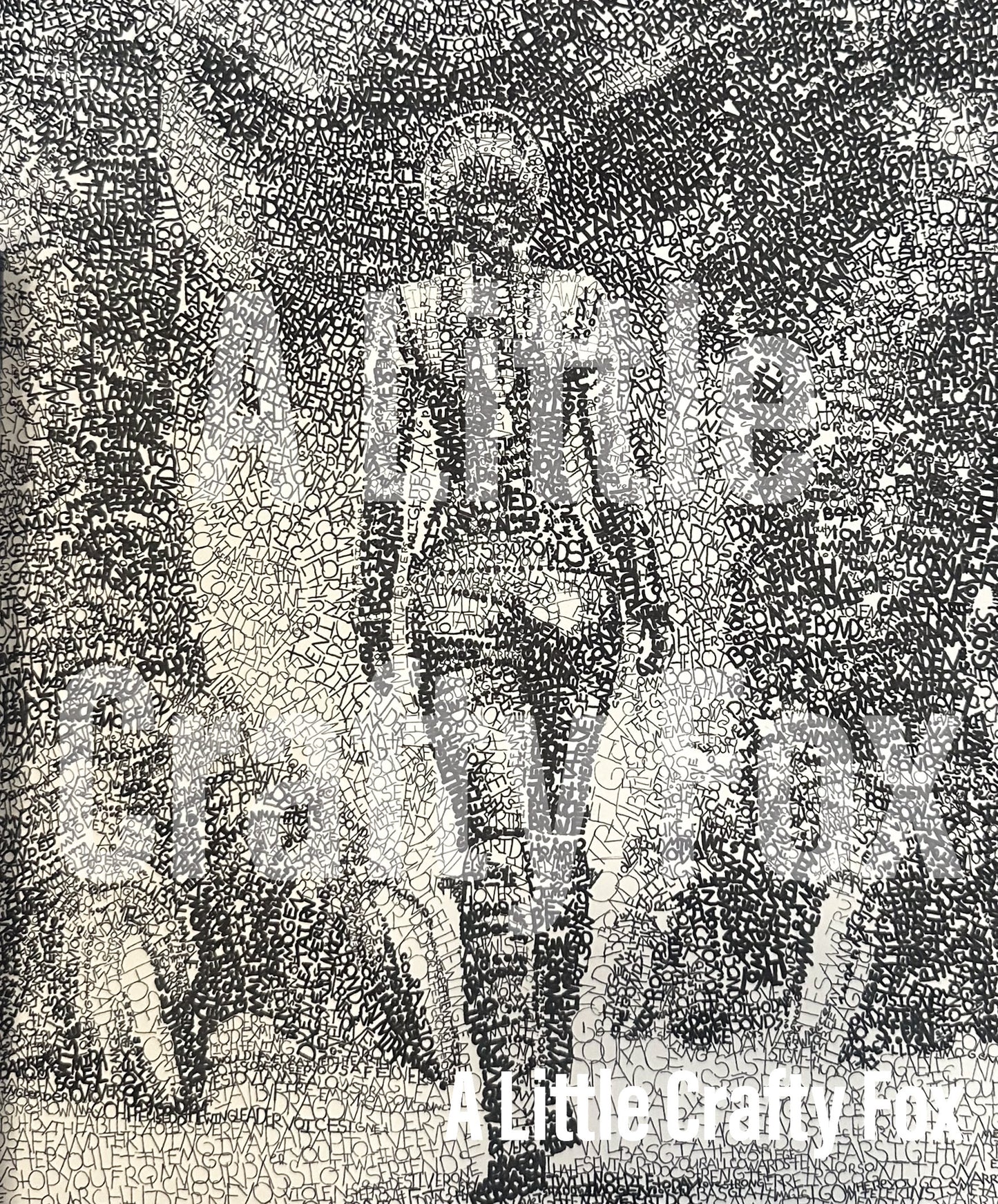 I Will Not Die Today Violet and Tairn Micro-Typography Art Print