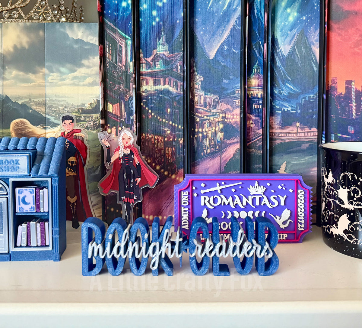 Midnight Readers Book Club 3D Printed Shelf Decor