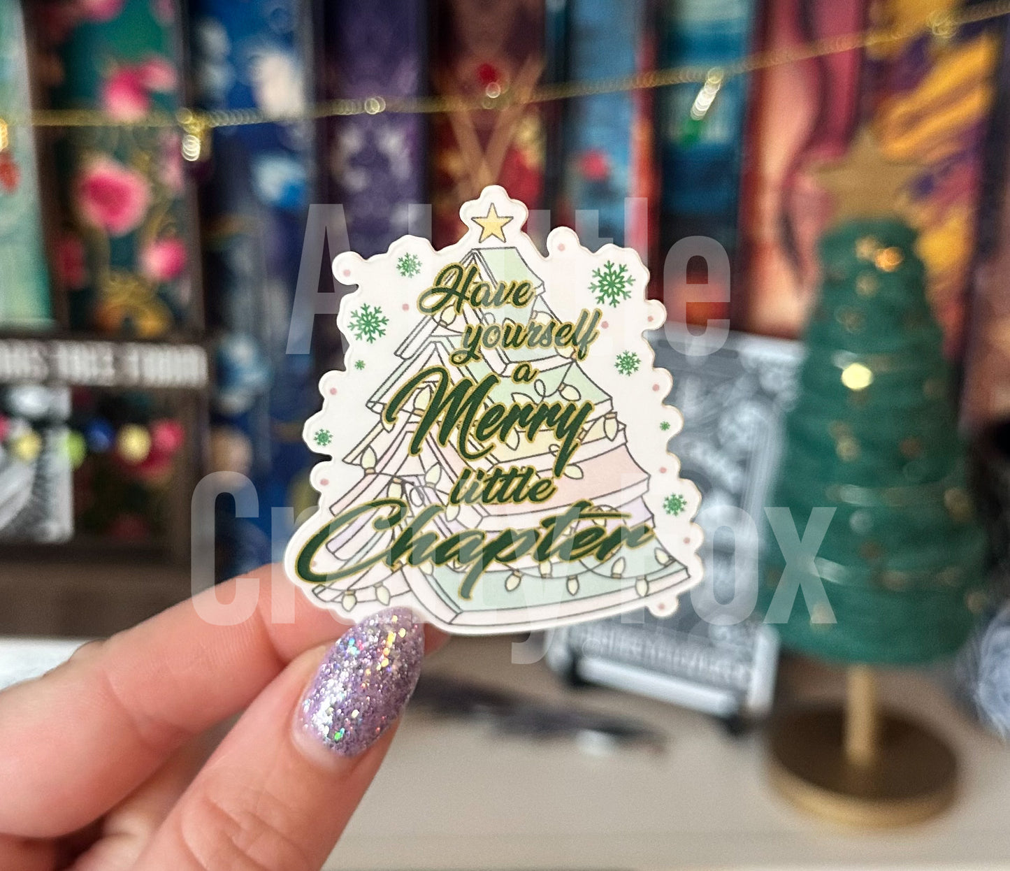 Have Yourself A Merry Little Chapter Holiday Bookish Matte Sticker