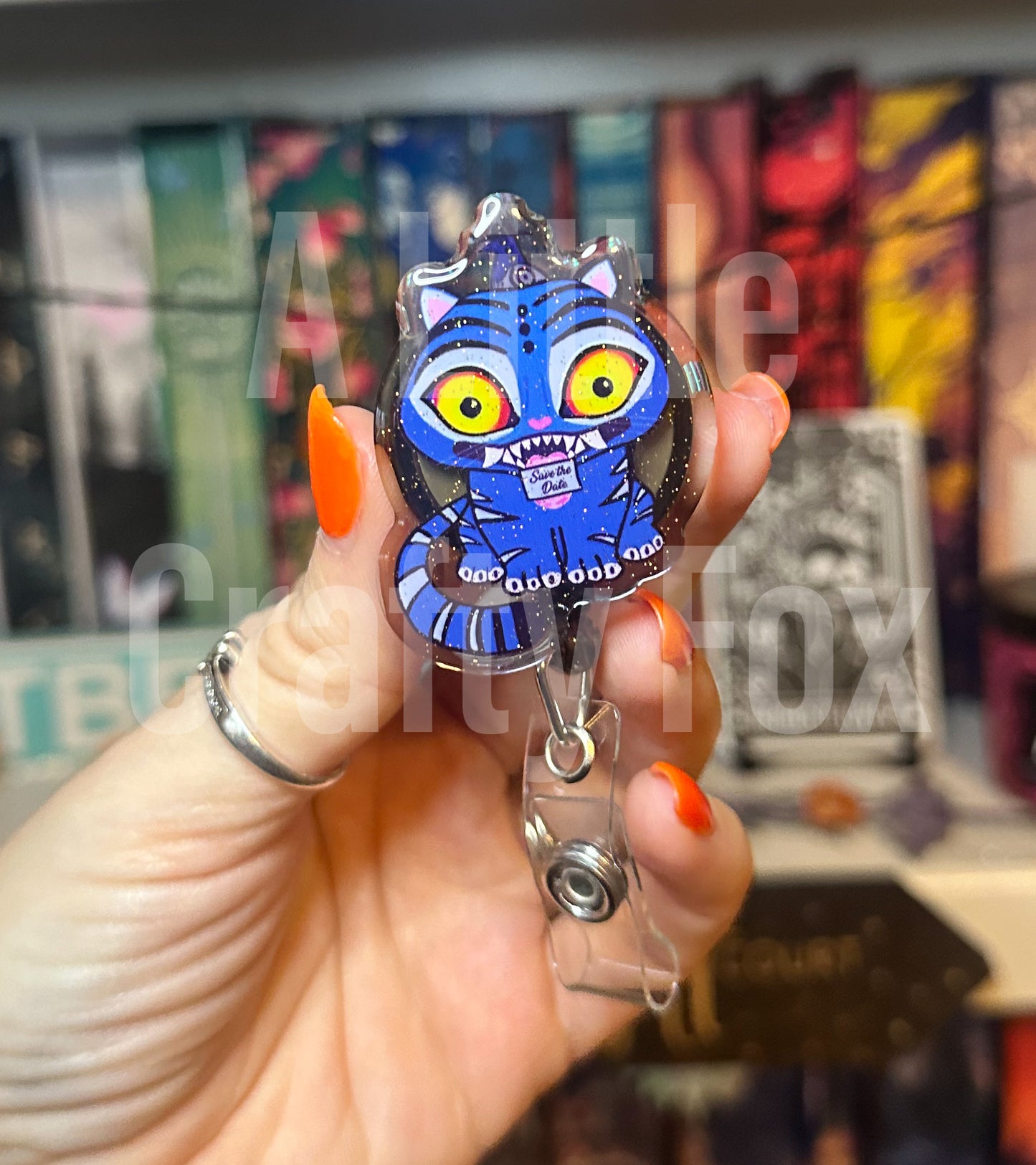 I Made It for the Tiger Derpy Tiger Glitter Acrylic Badge Reel