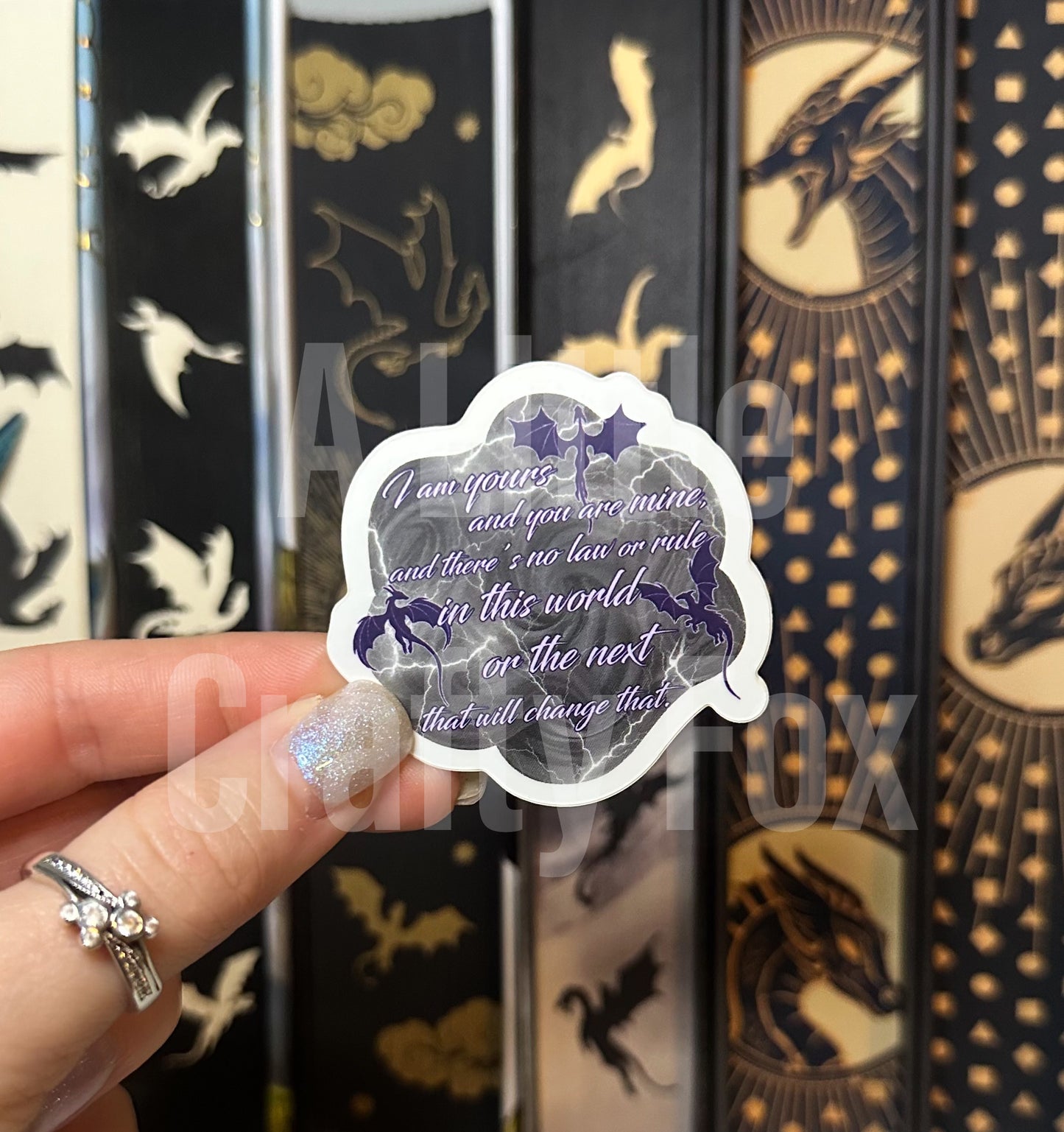 I Am Yours Shadows and Lightning Fourth Wing Inspired Officially Licensed Matte Sticker