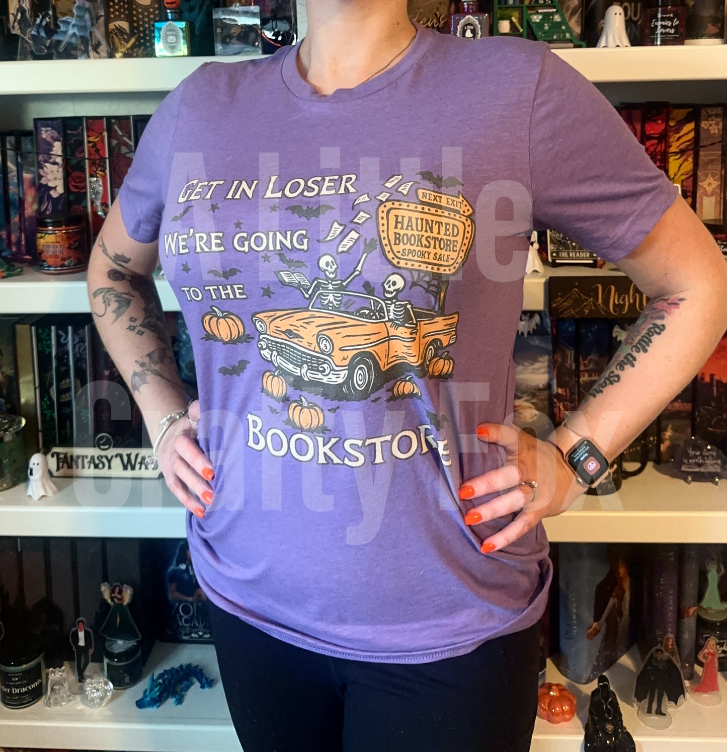 Get In Loser We're Going to the Bookstore Spooky Bookish Bella + Canvas Short Sleeve Tee