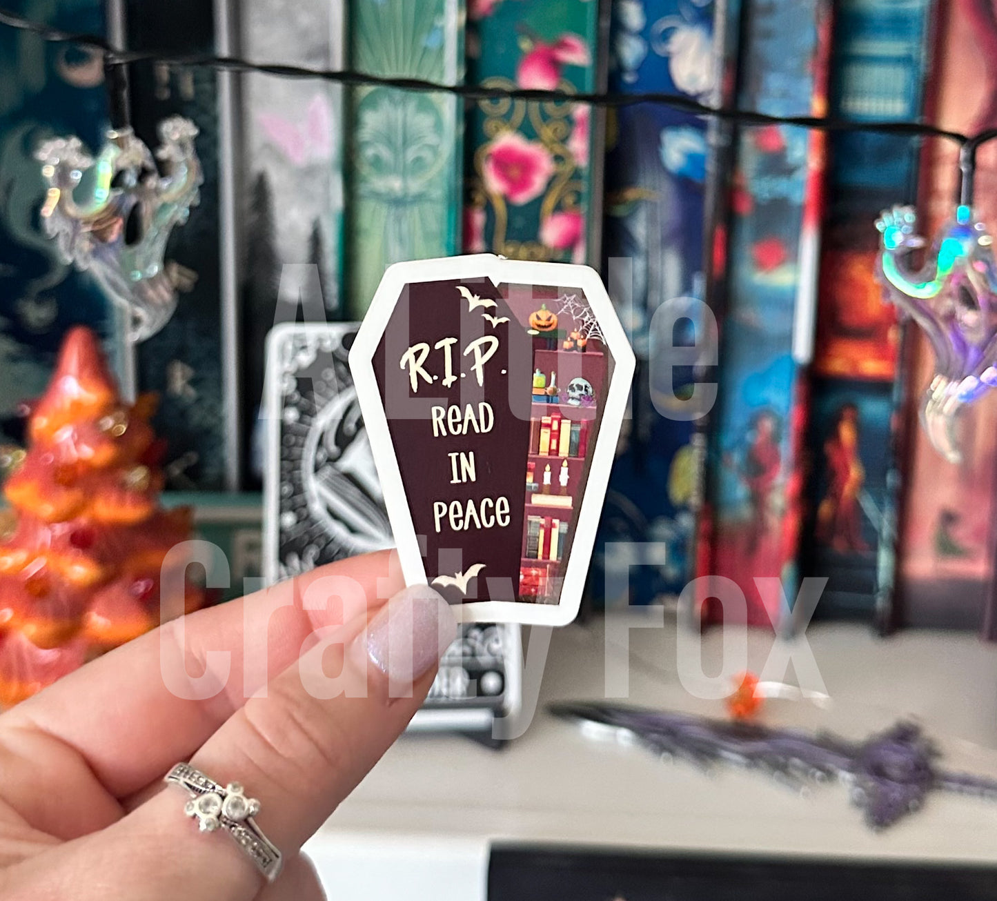 Read in Peace Spooky Season Bookish Matte Sticker