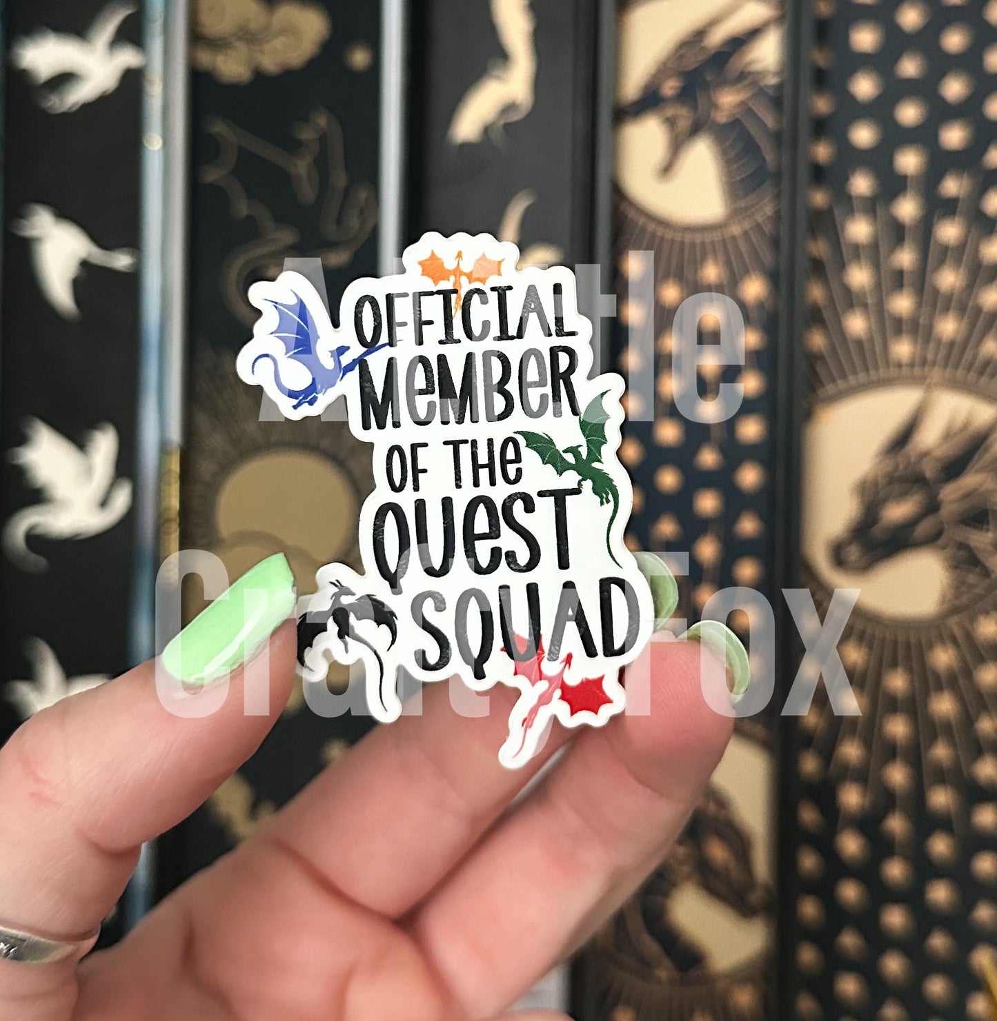 Member of the Quest Squad Fourth Wing Inspired Officially Licensed Matte Sticker