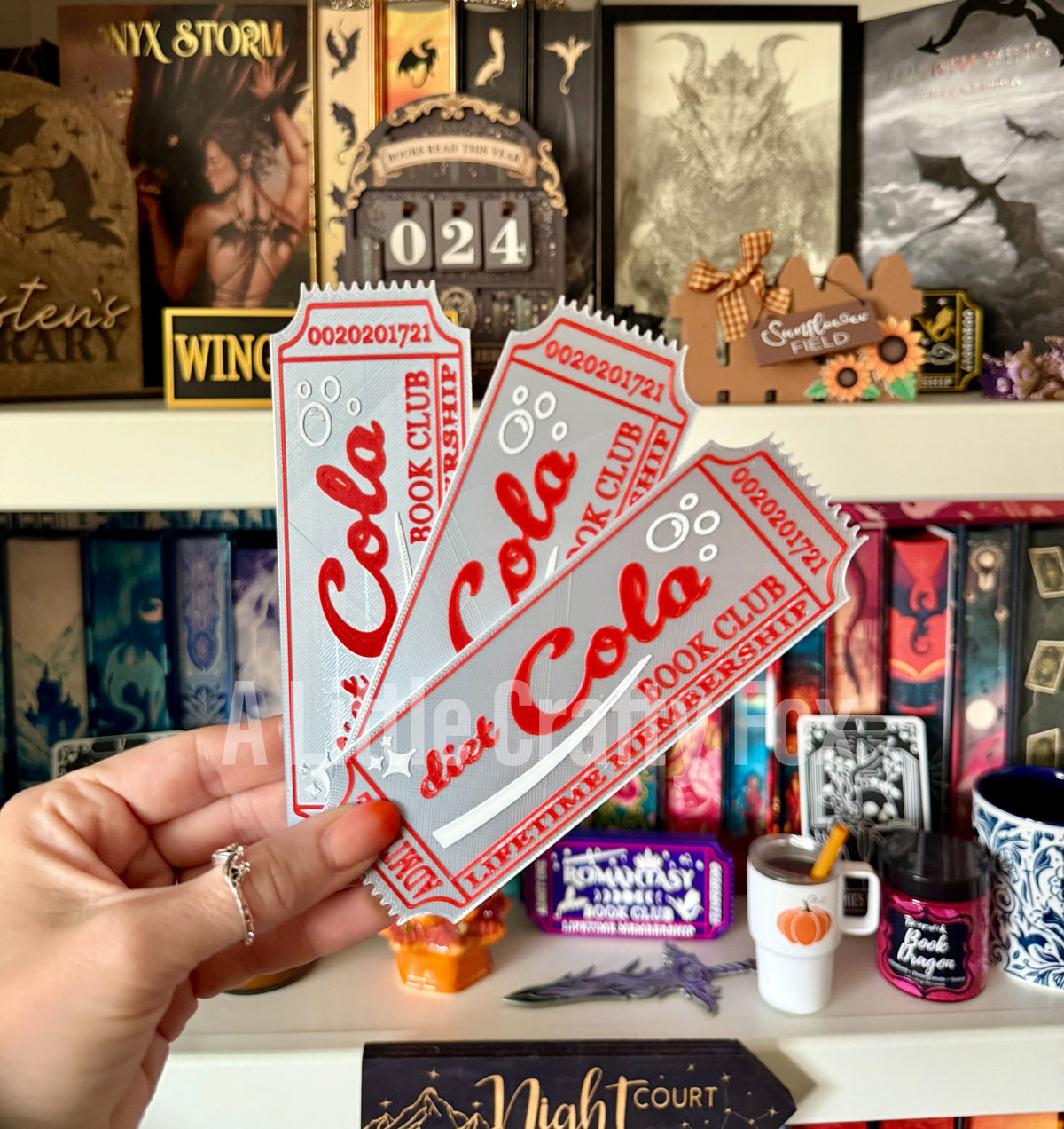 Diet Cola Book Club Admission Ticket 3D Printed Bookmark