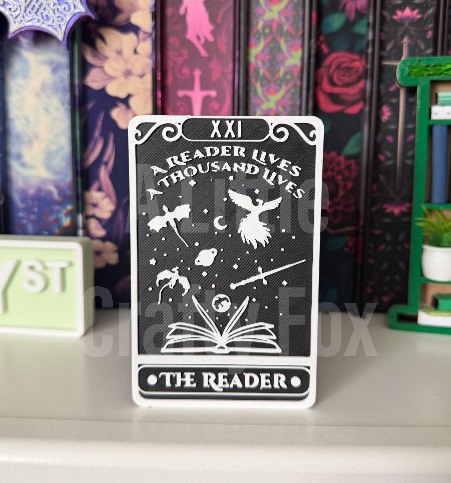 The Reader Tarot Card 3D Printed Shelf Decor Sign