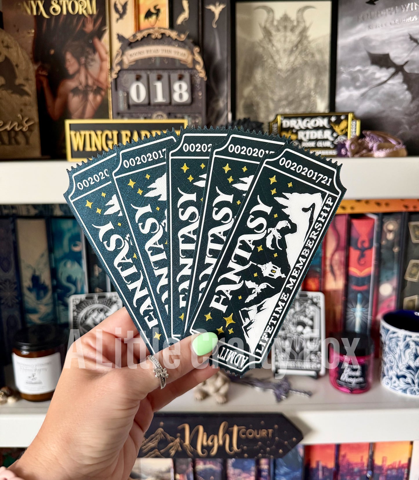 Fantasy Book Club Admission Ticket 3D Printed Bookmark