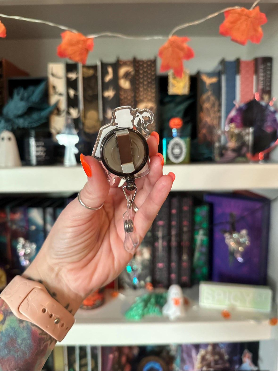 Violet’s Apothecary Fourth Wing Inspired Officially Licensed Glitter Acrylic Badge Reel