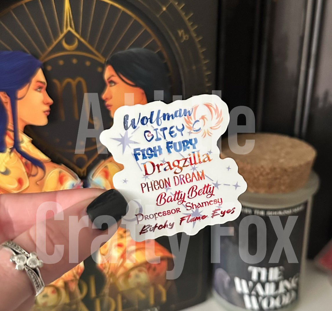 Zodiac Gang Zodiac Academy Inspired Officially Licensed Matte Sticker