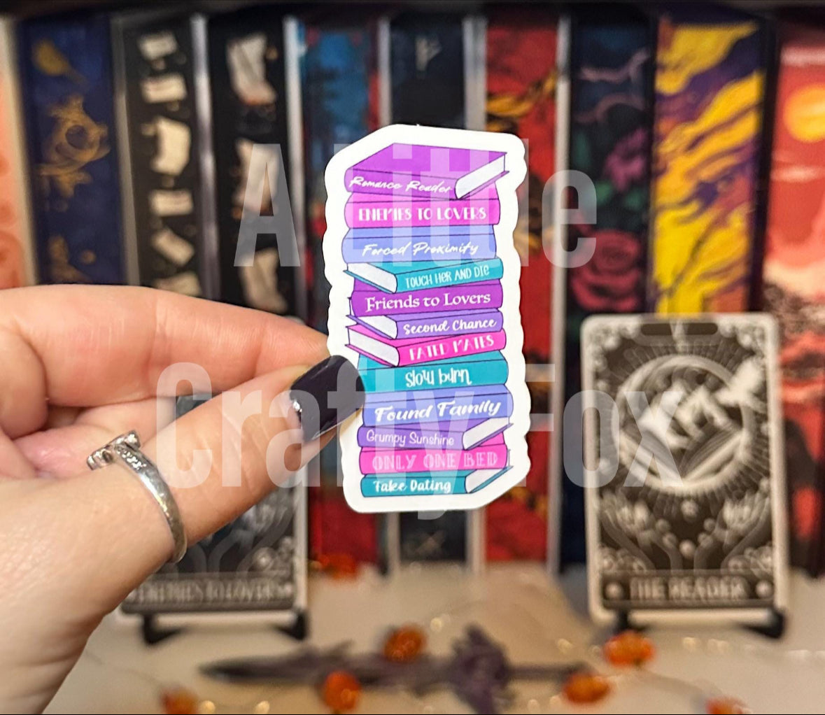 Romance Book Trope Stack Bookish Sticker
