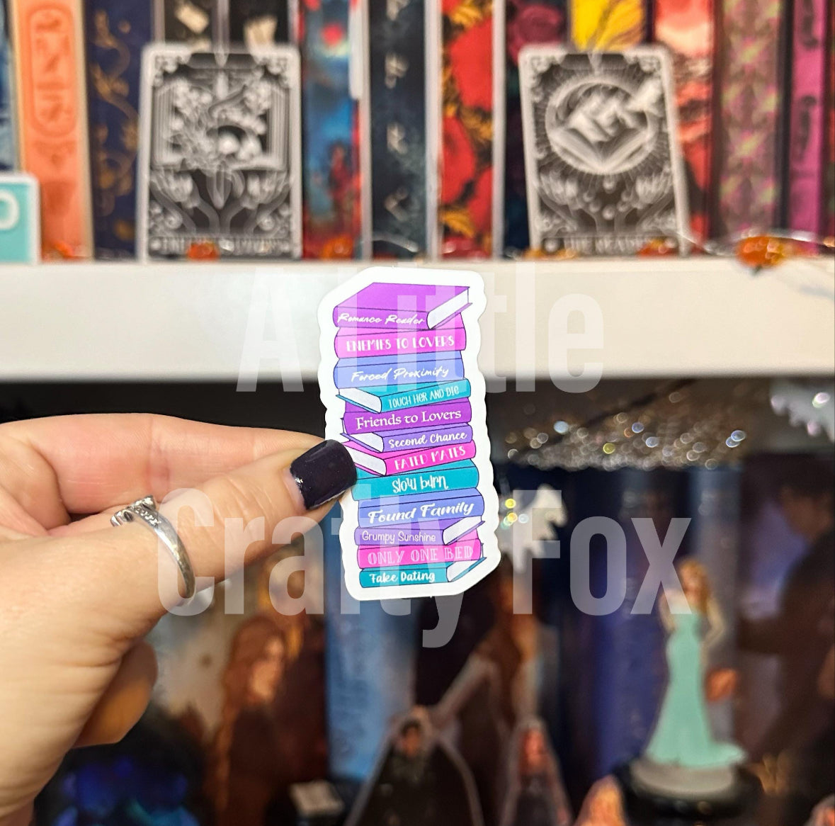 Romance Book Trope Stack Bookish Sticker