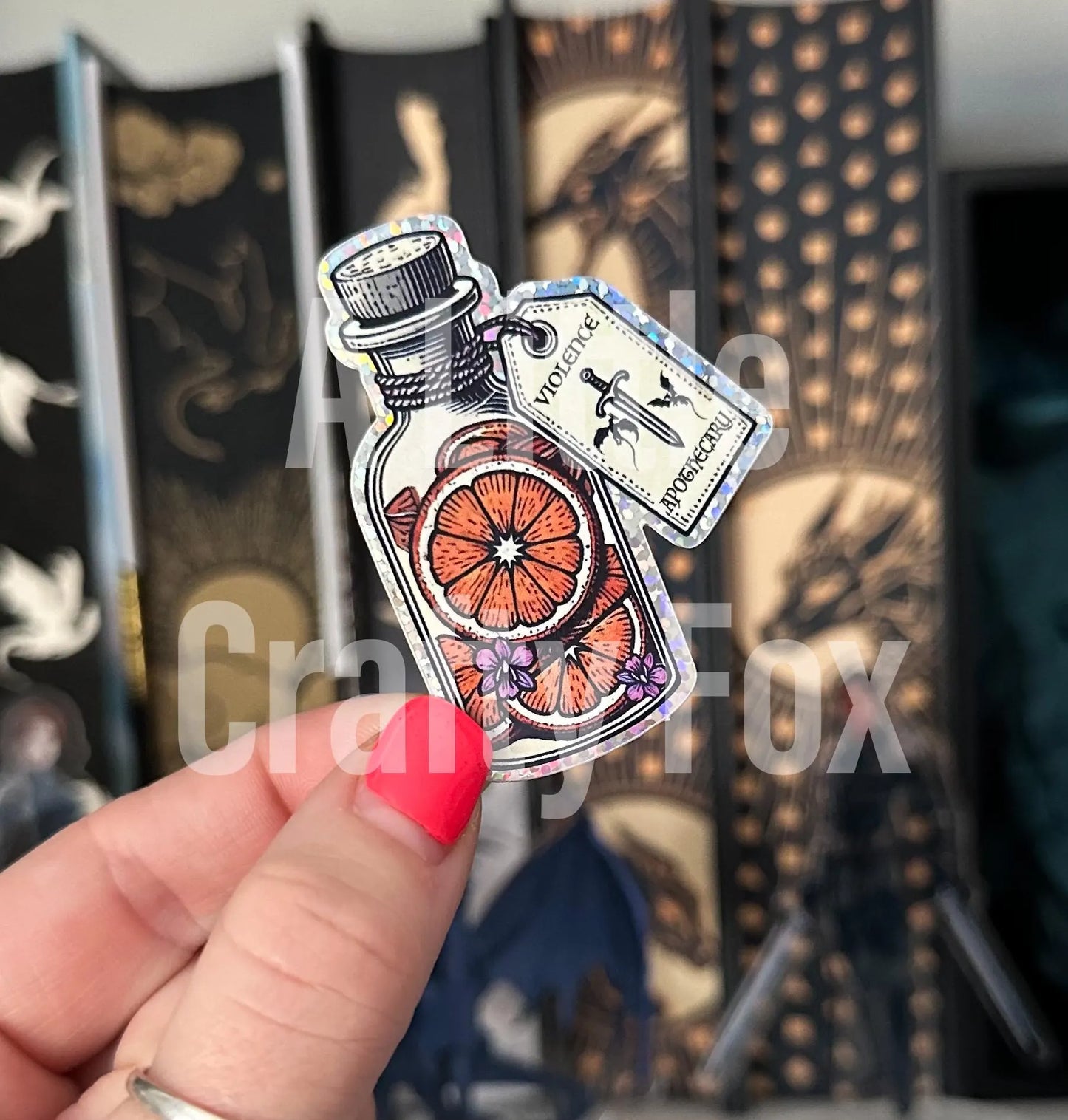 Violet's Apothecary Oranges as a Weapon Fourth Wing Inspired Officially Licensed Sticker