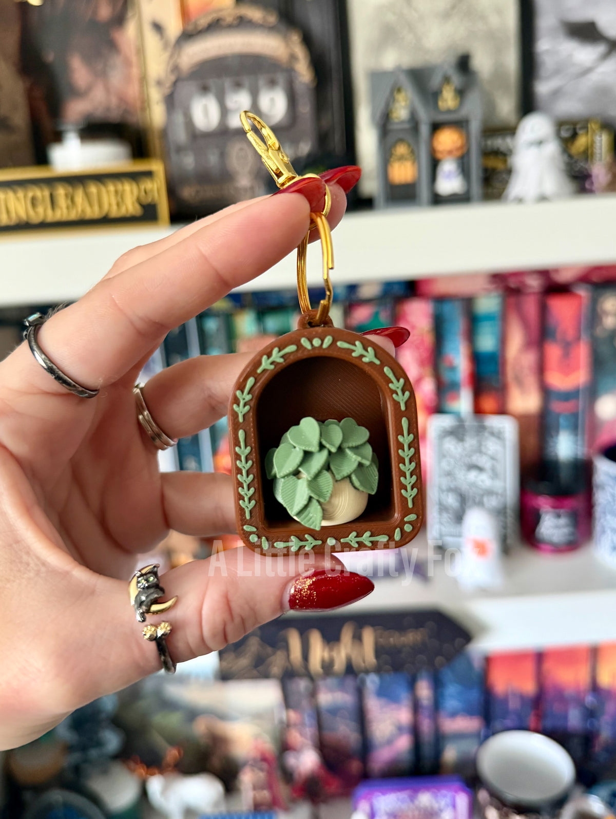 Cozy Academia Book Nook 3D Printed Fidget Clicker Keychain Collection