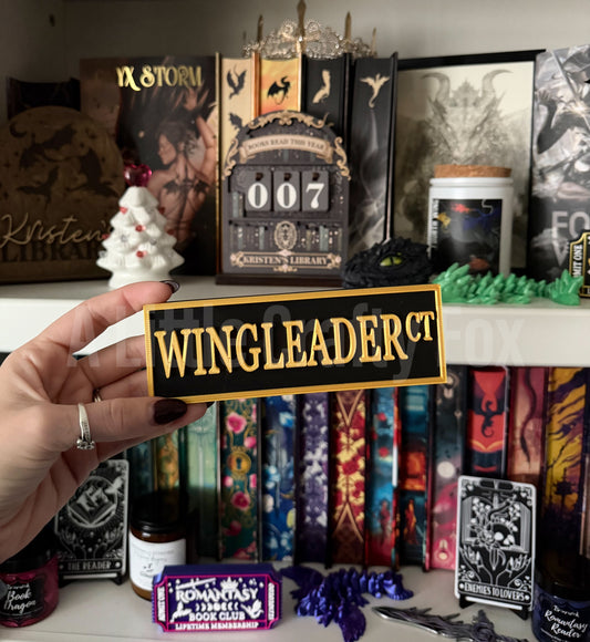 Wingleader Ct 3D Printed Bookish Street Sign