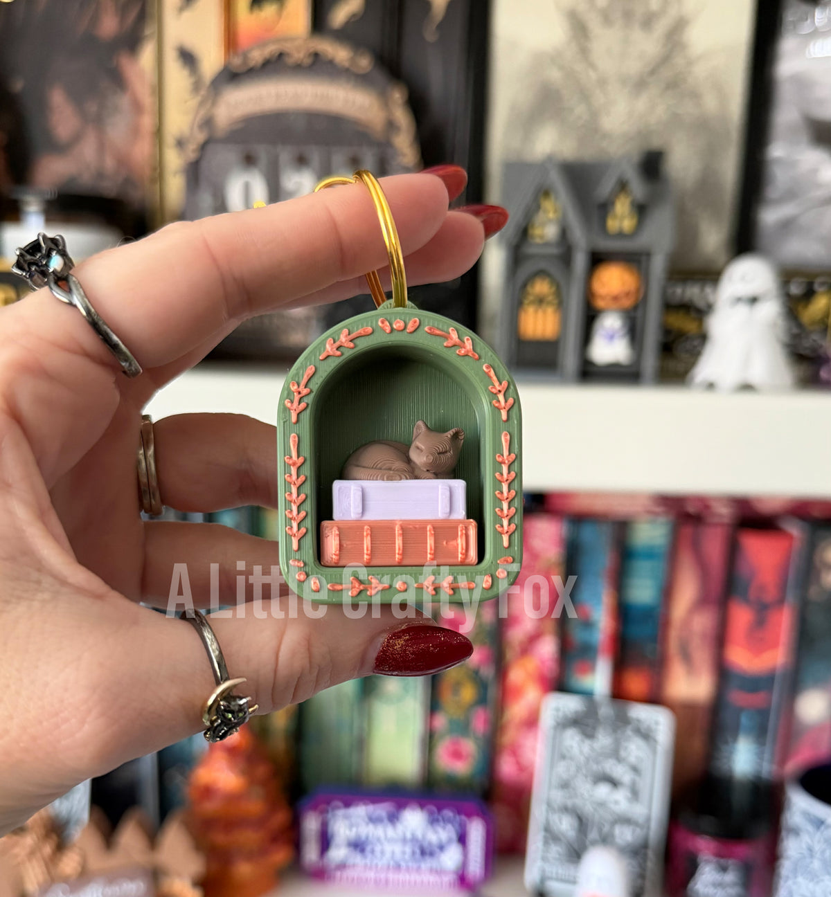 Enchanted Forest Book Nook 3D Printed Fidget Clicker Keychain Collection