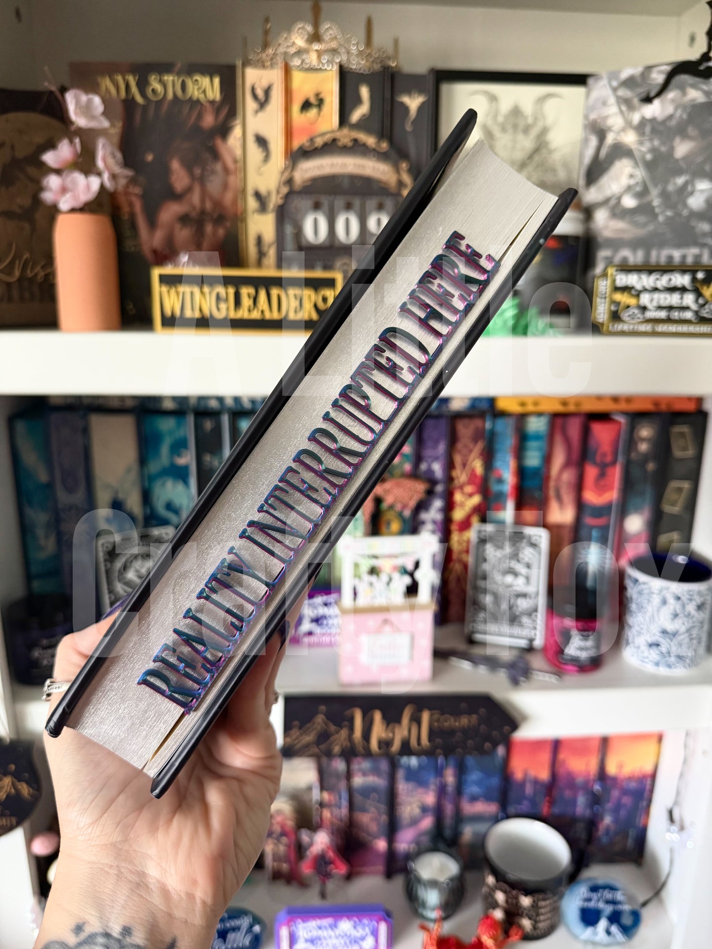 Reality Interrupted Here Book Edge 3D Printed Bookmark