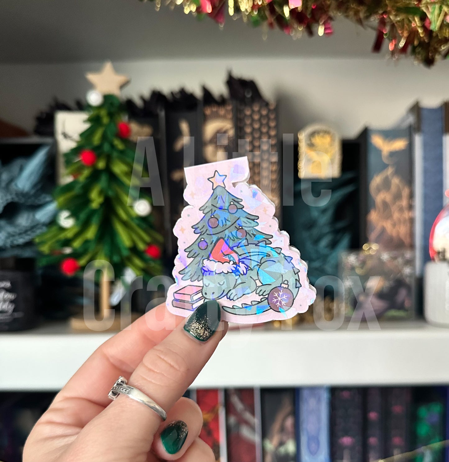 Holiday Book Dragon Holographic Magnetic Bookmark
