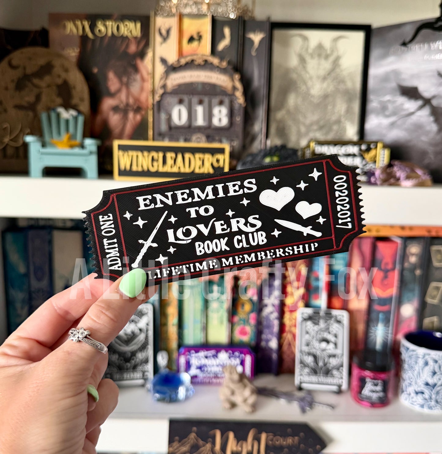 Enemies to Lovers Book Club Admission Ticket 3D Printed Bookmark