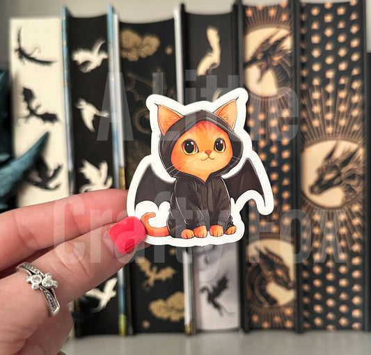 Kawaii Broccoli Dragon Cat Fourth Wing Inspired Officially Licensed Matte Sticker