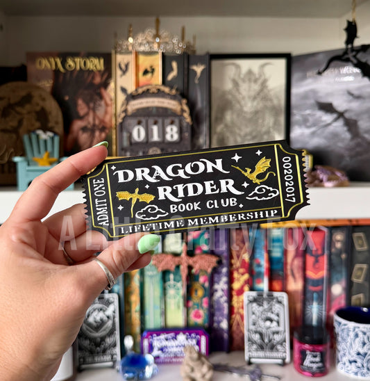 Dragon Rider Book Club Admission Ticket Bookmark