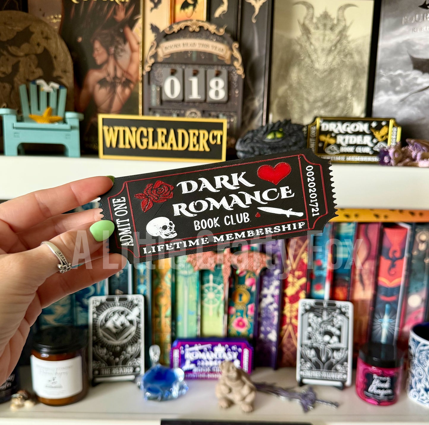 Dark Romance Book Club Admission Ticket 3D Printed Bookmark