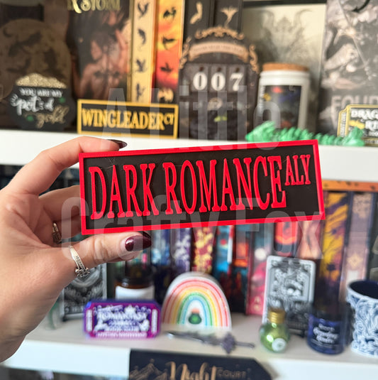 Dark Romance Alley 3D Printed Bookish Street Sign