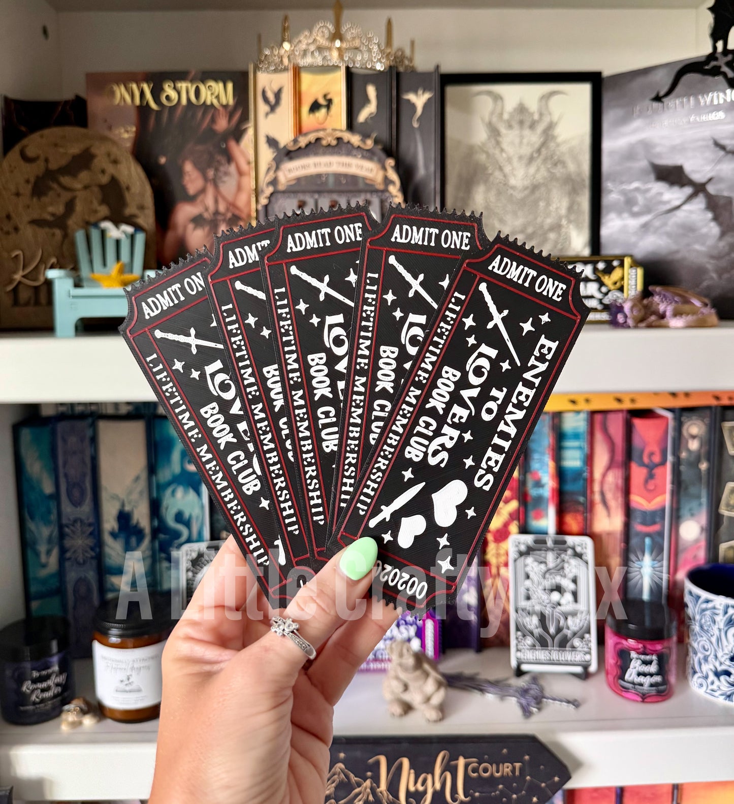 Enemies to Lovers Book Club Admission Ticket 3D Printed Bookmark