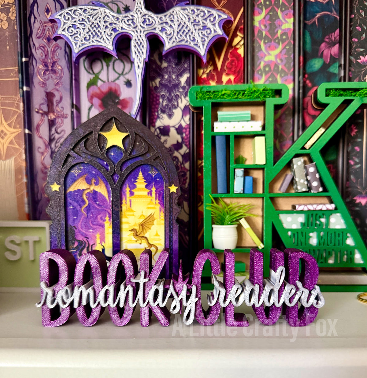 Romantasy Readers Book Club 3D Printed Shelf Decor