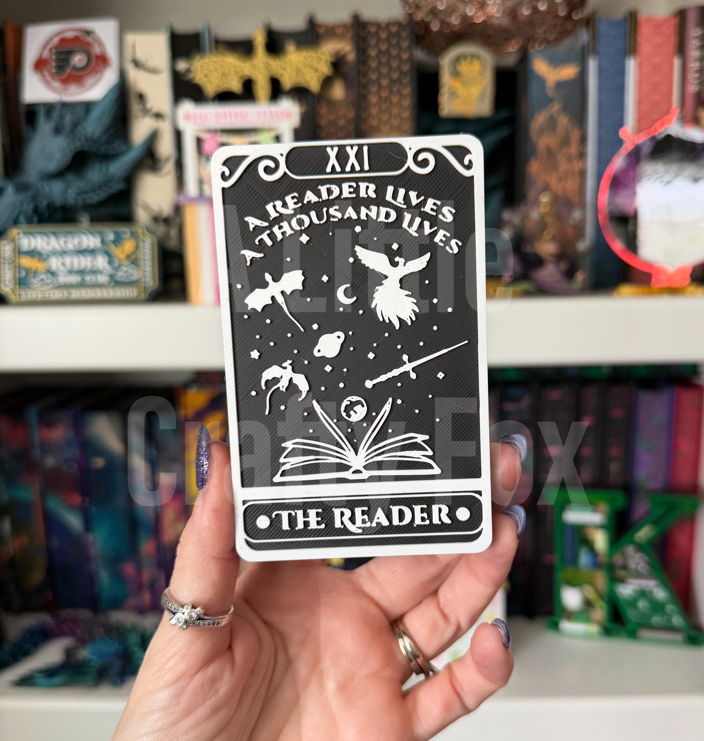 The Reader Tarot Card 3D Printed Shelf Decor Sign