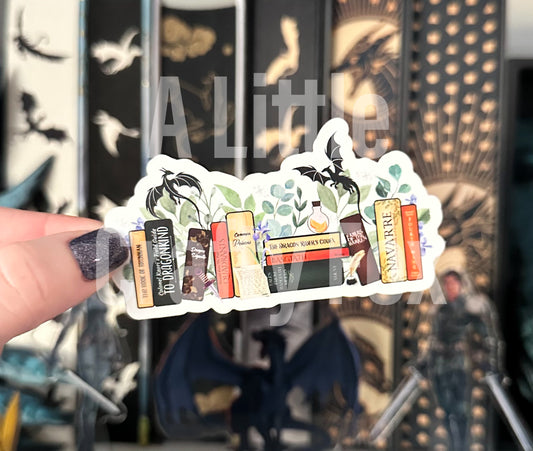 Dragon Rider Bookshelf Fourth Wing Inspired Officially Licensed Matte Sticker