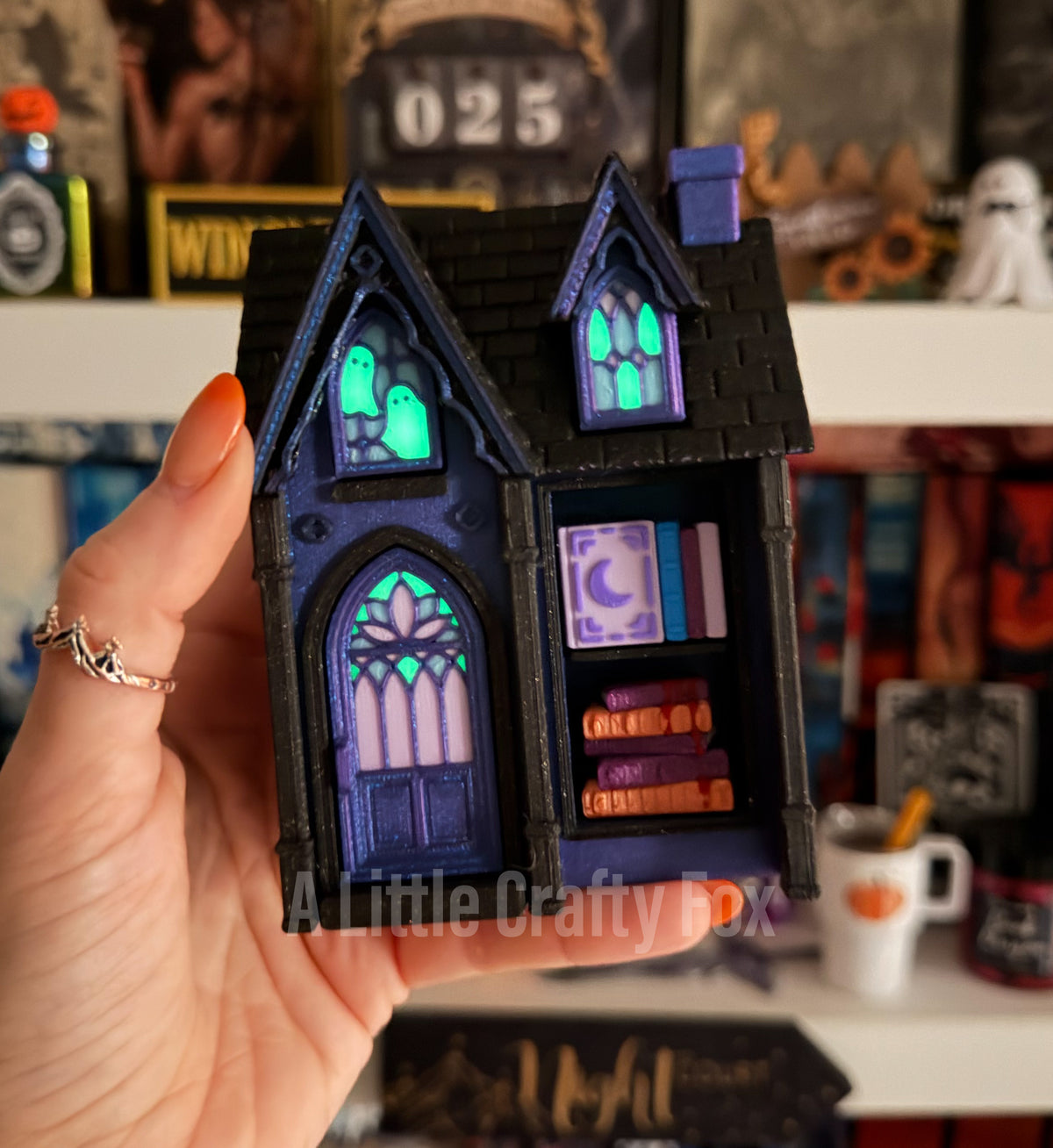 Haunted House Glow in the Dark Shelf Decor 3D Printed Fidget Clicker Collection