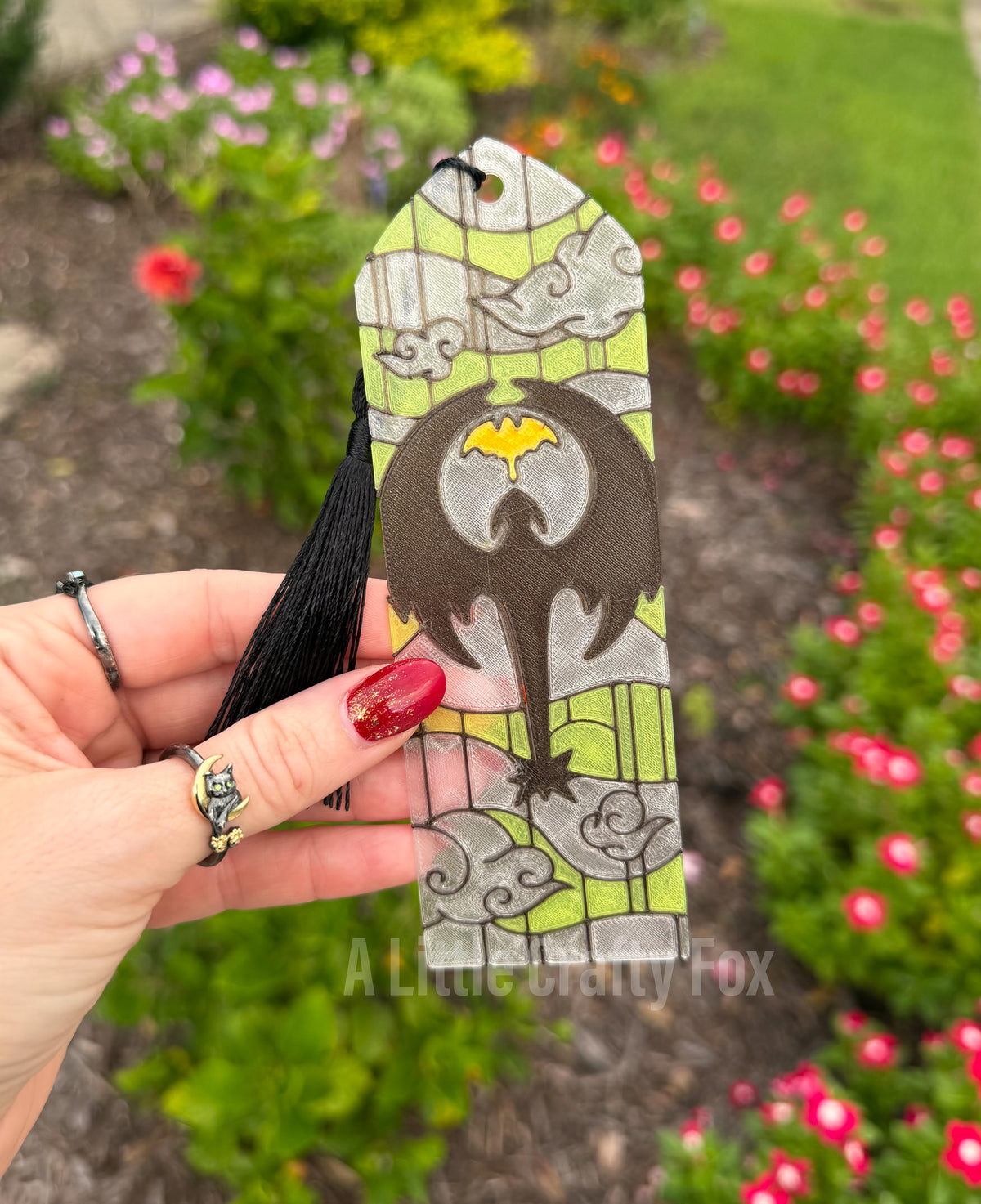 Stained Glass Style Flying Dragon/Dragon Rider 3D Printed Bookmark