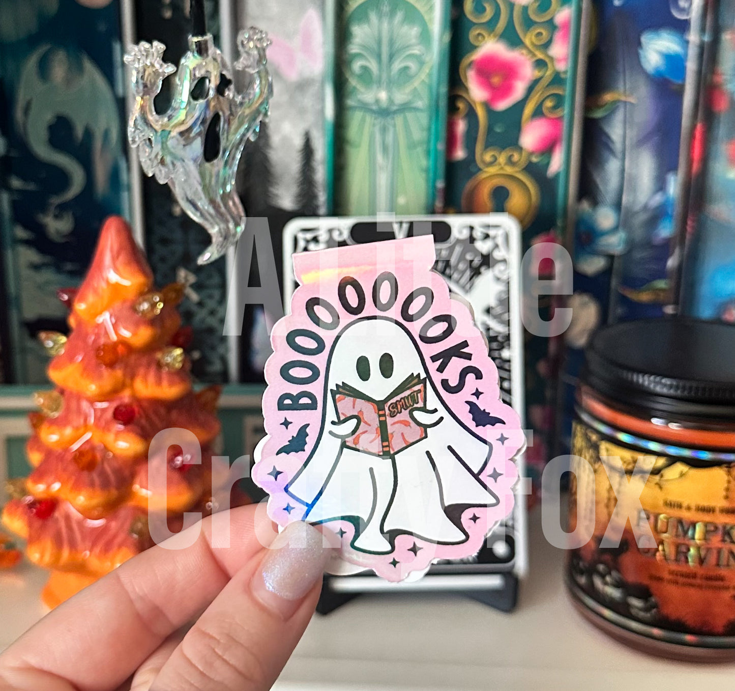 Spooky Reading Ghost Holographic Magnetic Bookmark