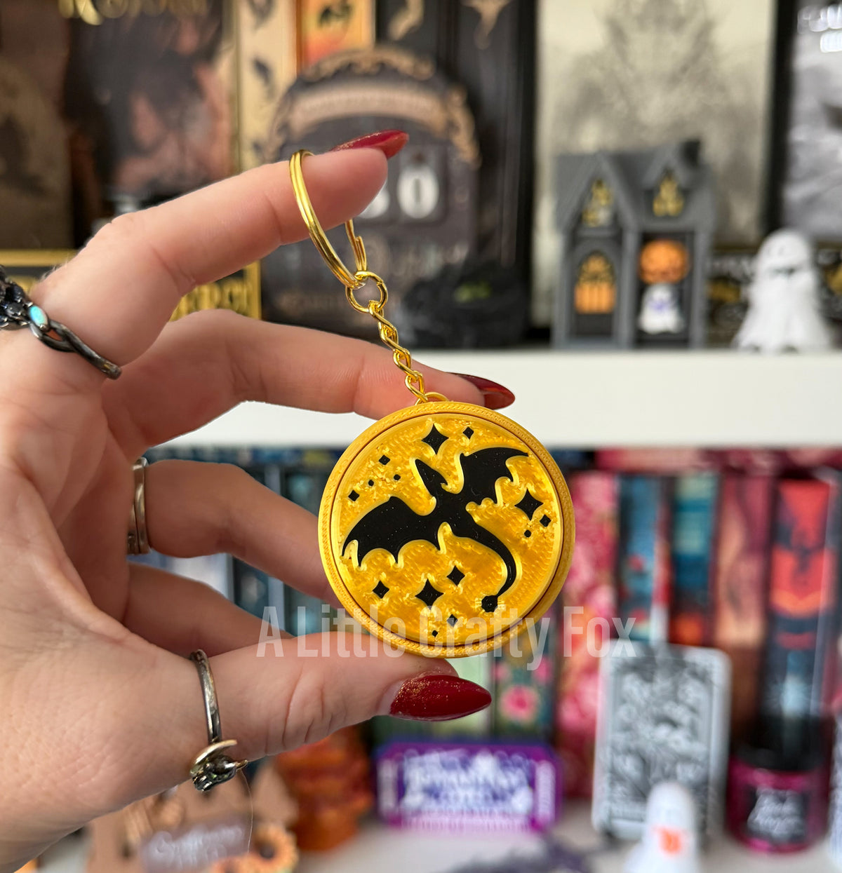 Starry Dragon Fidget Clicker Keychain