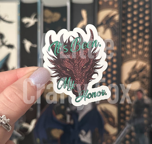 My Honor Red Dragon Fourth Wing Inspired Officially Licensed Matte Sticker