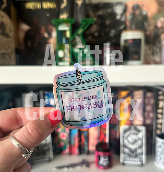 Smells Like Fantasy Candle Holographic Sticker