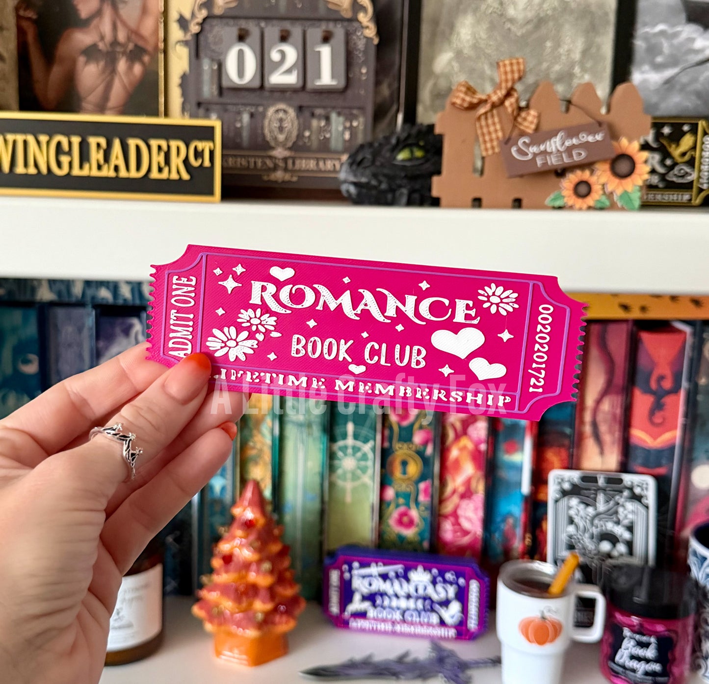 Romance Book Club Admission Ticket 3D Printed Bookmark