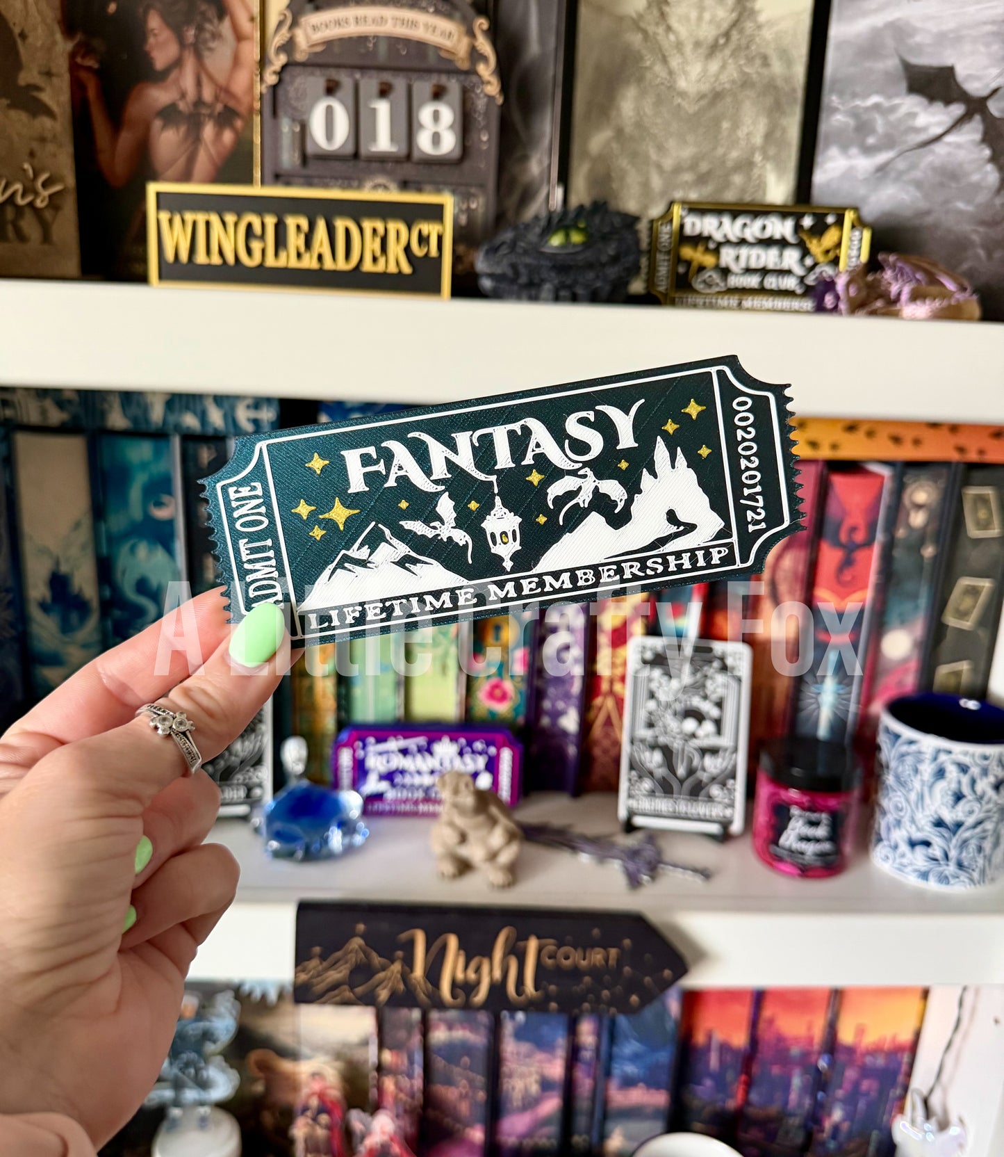 Fantasy Book Club Admission Ticket 3D Printed Bookmark