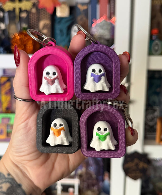 Reading Ghost 3D Printed Fidget Clicker Keychain