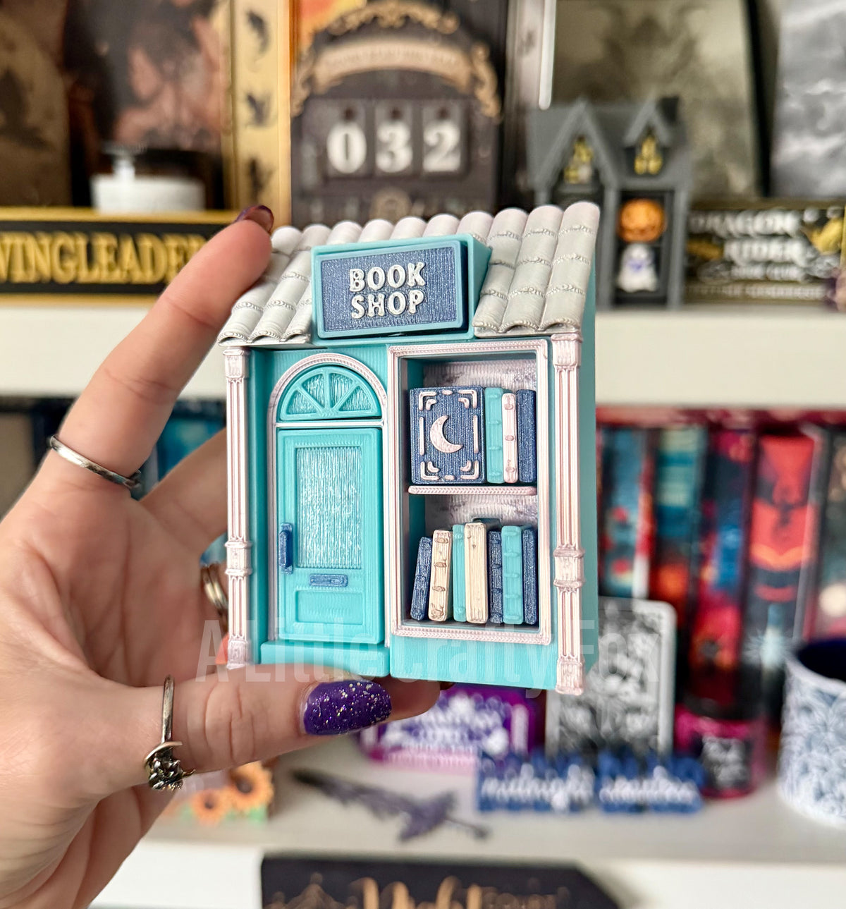 Winter Holiday Miniature Book Shop 3D Printed Fidget Clickers