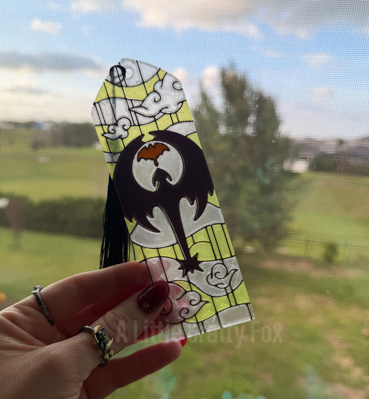 Stained Glass Style Flying Dragon/Dragon Rider 3D Printed Bookmark
