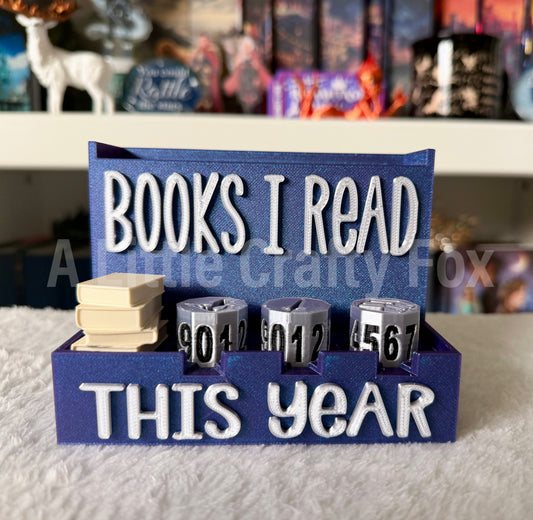Book Counter with Display Ledge | Reading Tracker with 10-Sided Dice