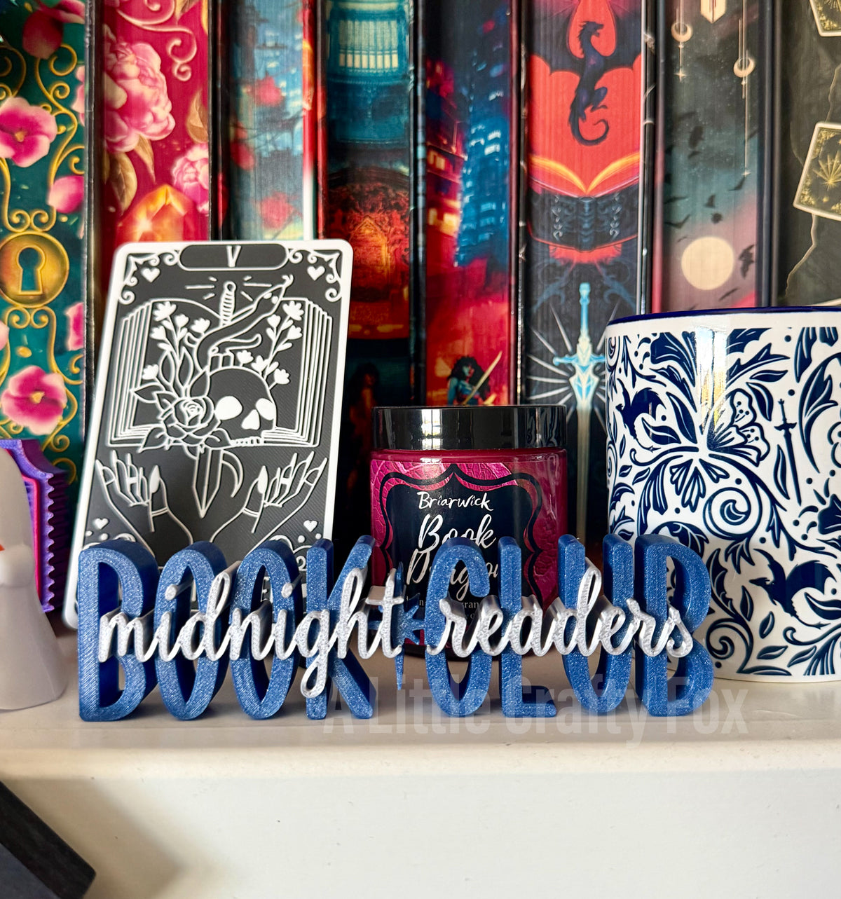 Midnight Readers Book Club 3D Printed Shelf Decor