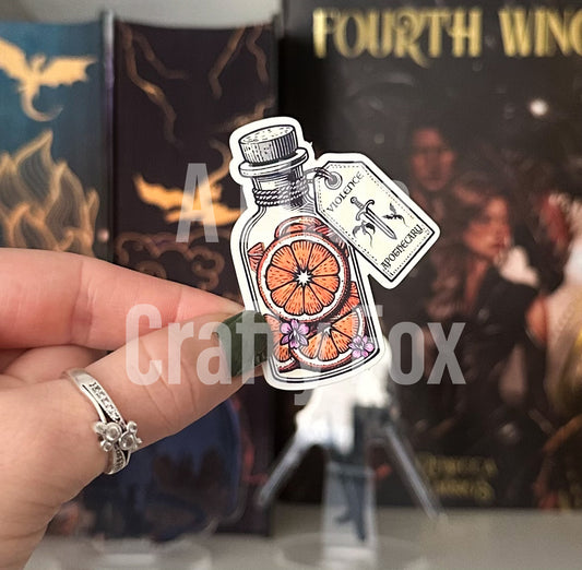 Violet's Apothecary Oranges as a Weapon Fourth Wing Inspired Officially Licensed Sticker