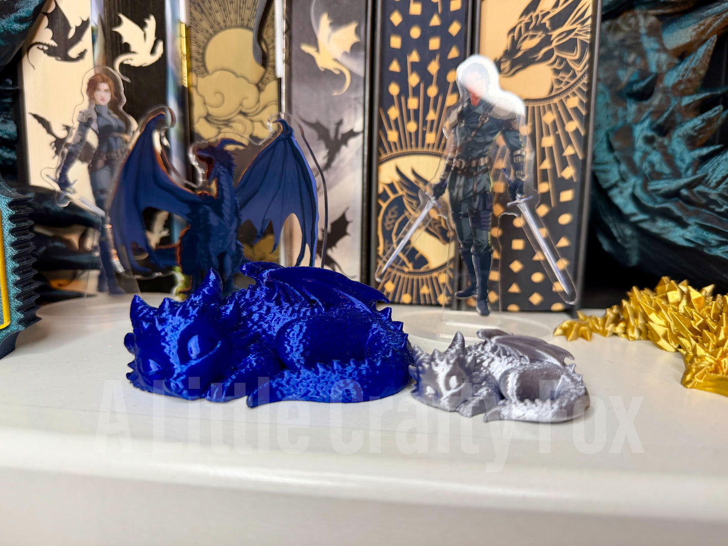 Sleeping Dragon Bookshelf Decor- Full and Mini Version