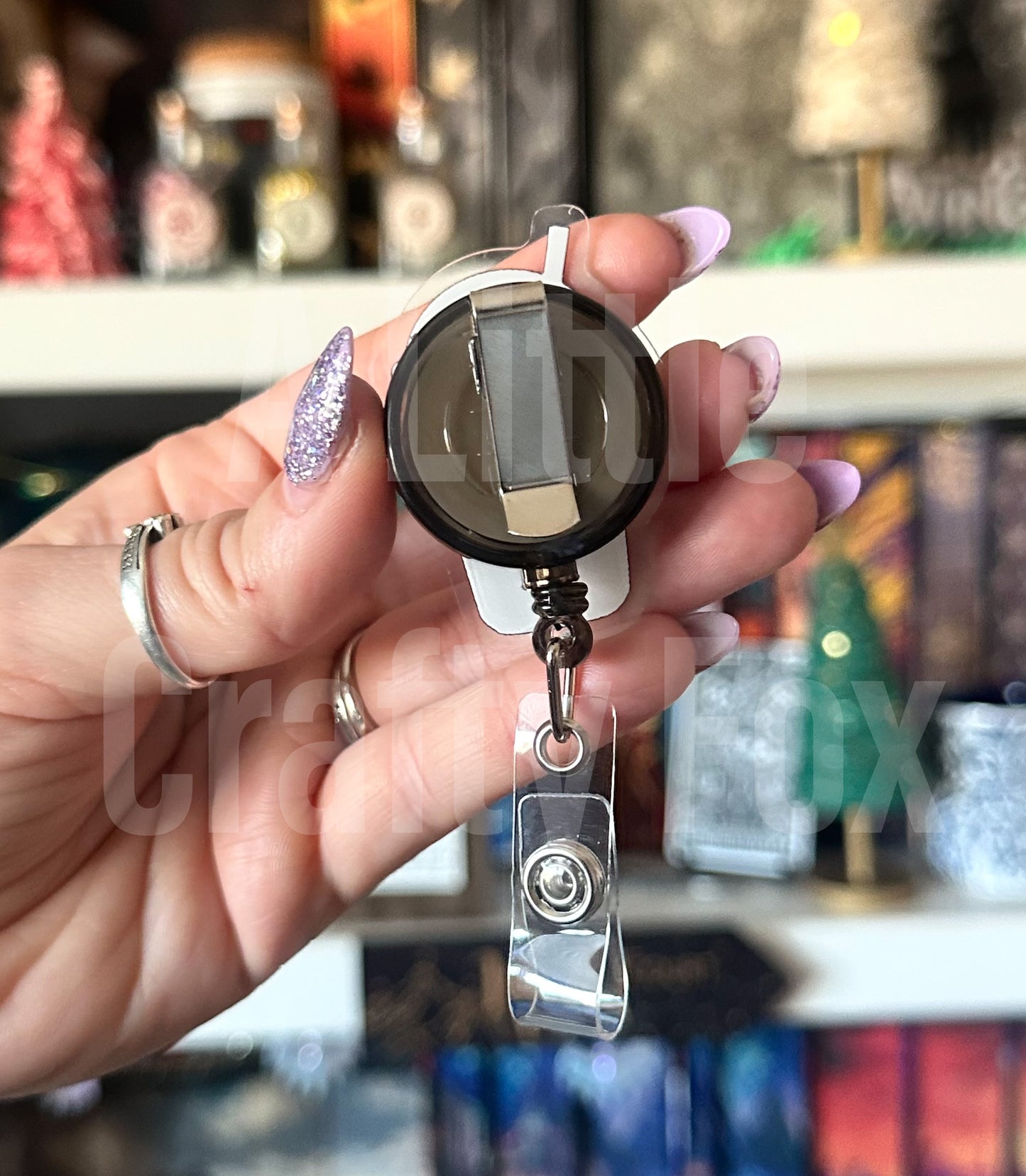 Dark Romance Coffee Order Glitter Acrylic Badge Reel