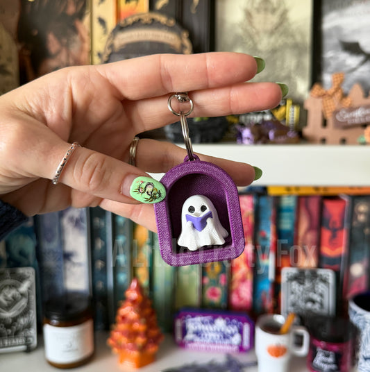 Reading Ghost 3D Printed Fidget Clicker Keychain